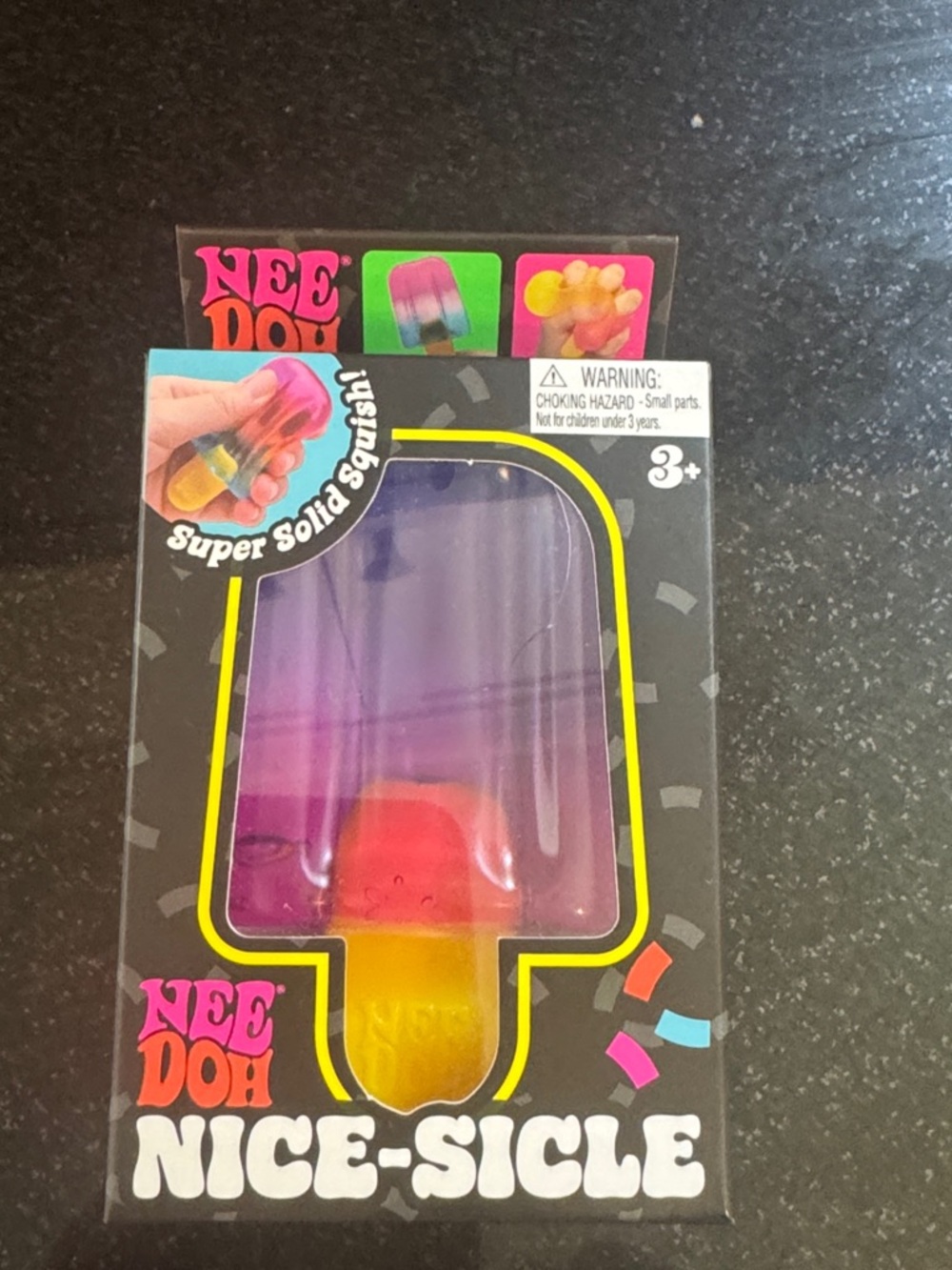 NIB Auth NeeDoh Nice-Sicle Popsicle Squishy Toy - Purple & Orange/Yellow